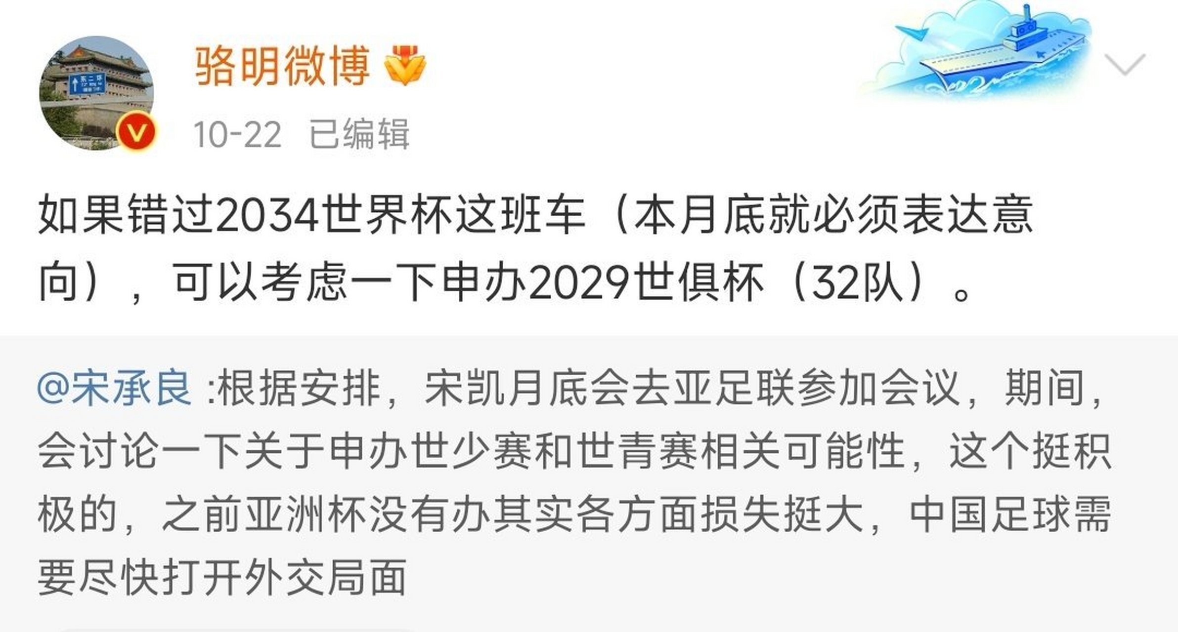 包含2034世界杯申办，中国是否应该竞争？的词条
